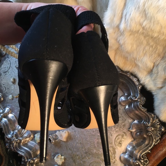 Zara Sexy Stretchy Wrap Black High Heel Sandals - Picture 4 of 8